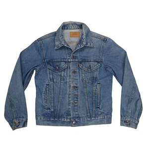 LEVI'S Vintage 80s Trucker Jacket Size 40 Blue Denim Jean Made in USA WPL 423 - Picture 1 of 14