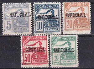 Honduras 1898 Yvert TS 23/27 Treni Ferrovie nuovi di zecca in perfette condizioni - Foto 1 di 1