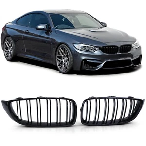 2 calandre double lame noir brillant BMW SERIE 4 F32 F33 F36 F82 F83 M4 - Picture 1 of 8