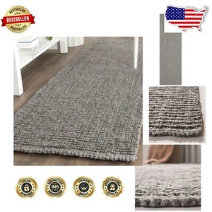 Natural Fiber Chunky Textured Runner Rug - 2'6" x 12' Light Grey Indoor Decor - Picture 1 of 8