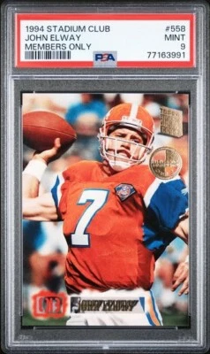Stadium Club 1994 solo miembros #558 John Elway Denver Broncos PSA 9 como nuevo Foto 1 de 2