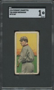 1909 T206 ROGER BRESNAHAN POOR PIEDMONT 350 HOF SGC 1 ST. LOUIS CARDINALS