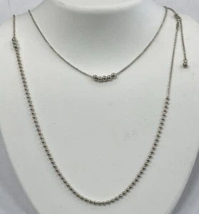 Tiffany & Co 31 ZOLL KUGELKETTE Sterlingsilber 925 7,5 Gramm mit 3 & 2,5 mm Kugeln - Bild 1 von 9