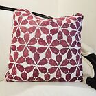 RAPTURE & WRIGHT Hand Printed Square Linen Cushion Maroc Cranberry 50x50  + pad