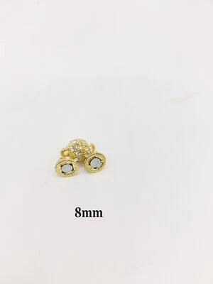 5 Pcs Crystal Rhinestone Round Ball Magnetic Clasp Strong Connector Closure - Image 1 of 4