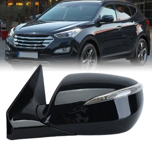 Left Side Electric Door Mirror Heated For Hyundai Santa Fe 2012-2015 Black 6-Pin - Picture 1 of 13