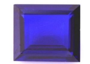 LAB CREATED BLUE SAPPHIRE 14 X 12 MM BAGUETTE CUT BEAUTIFUL COLOR AAA - Picture 1 of 1