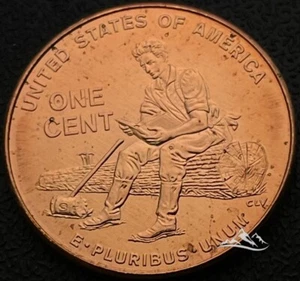 USA 1 cent coin 2009. Lincoln cent. KM#442. Formative Years. Young Lincoln read - Picture 1 of 5