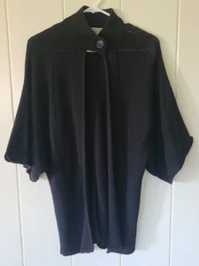 Vertical Design Women's Bolero Drape Sweater Dolman Sleeve Knit Button Neck Sz S - Picture 1 of 8