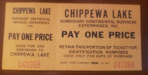 1975 Chippewa Lake Vergnügungspark Ohio nicht mehr existierende Eintrittskarte gelb - Bild 1 von 2
