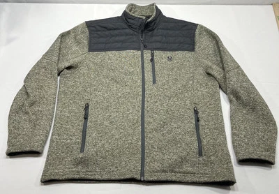 Chaqueta Stoic Para Hombre XL Beige Negra Cremallera Completa Vellón Manga Larga Senderismo Gorpcore Foto 1 de 4