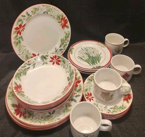 Vajilla de China American Atelier Descatalogada HOLIDAY FLORAL Navidad 20 Piezas - Imagen 1 de 21