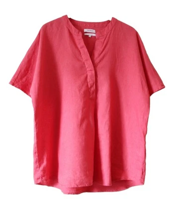 Nicole Farhi 100% льняной розовый большого размера блузка рубашка Великобритании 14 дизайнер безупречный - Изображение 1 из 3