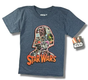 STAR WARS JUNGEN SHIRT - COMIC GR. 4 - BLAU BEDRUCKT - TOP TEE GRAFIK KINDER - Bild 1 von 1