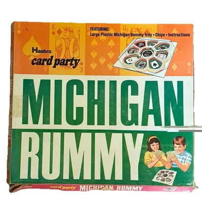 Raro tablero de juego de cartas bandeja de plástico Michigan Rummy 14" transograma 1969 vintage Foto 1 de 4