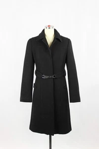 Abrigo S' MAXMARA Negro Lana Cuello Cinturón Pecho Único, Talla 8 - Imagen 1 de 14