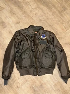 VTG Jacket Flyers Delaware Wing Civil Patrol MA 1 Aviator Bomber Mens Large USAF - Picture 1 of 10