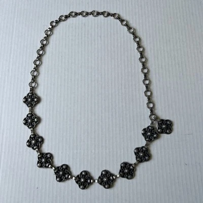 Floral Chain Belt 36” One Size Silver Tone  Southwestern Boho - Image 1 of 4