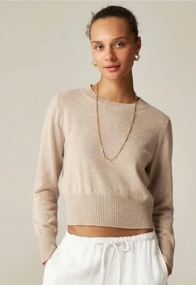 Suéter de cashmete recortado cuello redondo para mujer J.Crew nuevo con etiquetas. Pequeño Foto 1 de 4
