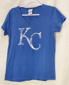 Kansas City Royals KC Baseball Shirt Womans XL MLB Blue COTTON Campus Lifestyle - Picture 1 of 9