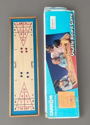 Vintage Carrom Shuffle Board Game Wood 8-Rollers #650 Made in USA 80s 90s - Image 1 of 4