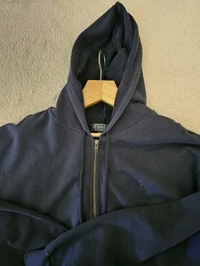 Authentischer Polo Ralph Lauren Herren Hoodie mit durchgehendem Reißverschluss, klassisch marineblau Größe L neu mit Etikett - Bild 1 von 3
