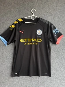 MANCHESTER CITY 2020 2021 HOME AUTHENTIC JERSEY SHIRT #20 BERNARDO PUMA Large - Picture 1 of 8