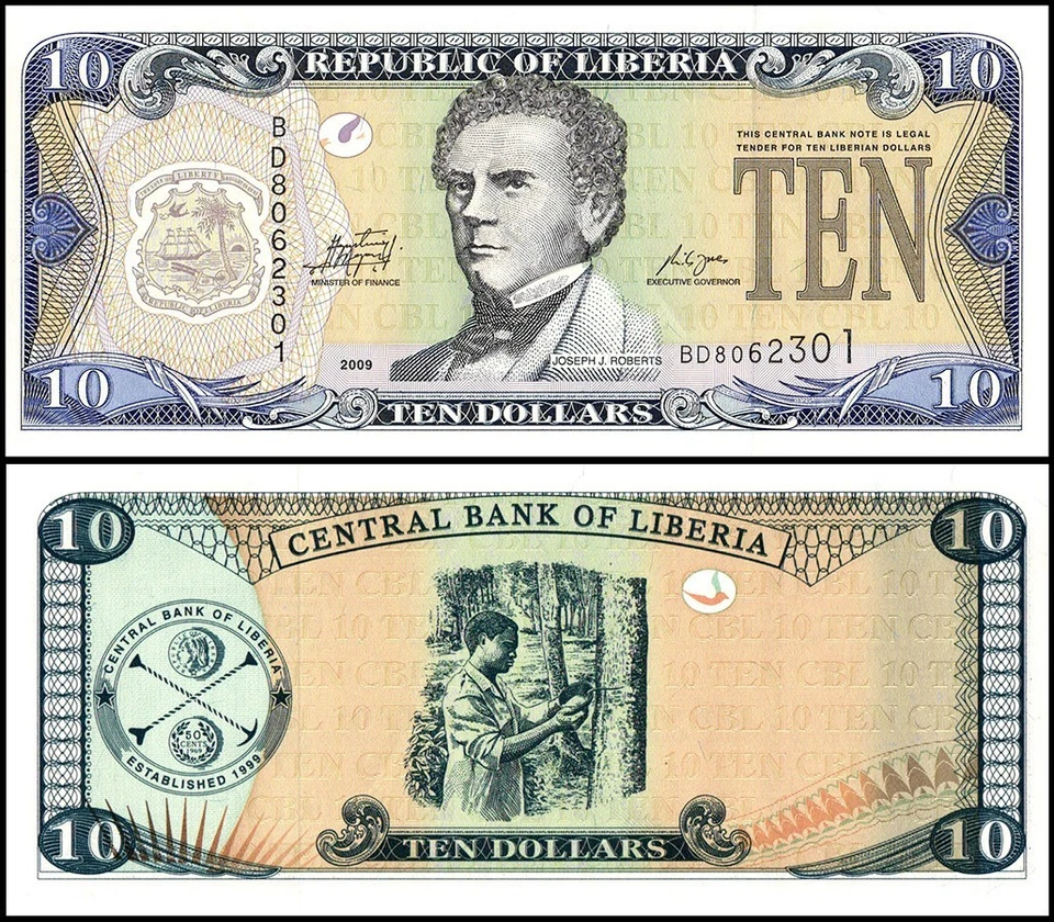 Liberia 10 Dollars, 2009, P-27e, UNC - Image 1 of 1