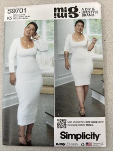 UNCUT Simplicity S9701 Misses Knit Dress Variations (8-26) Easy Sewing Pattern - Picture 1 of 4