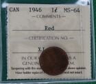 1946 cents en ICCS MS64 rouge