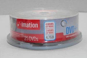 NEW Genuine Imation DVD+R Blank Recordable Discs 4.7GB 25-Pack Spindle Sealed - Picture 1 of 4