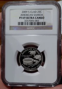 2009 S 25C San Francisco Mint Quarter AMERICAN SAMOA Graded NGC PF69 Ultra Cameo - Picture 1 of 3