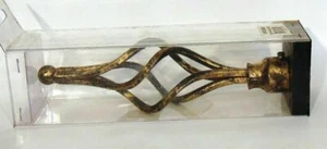 Acabado de jaula de metal trenzado forja negro/dorado para poste de cortina de 28 mm extremos forjados - Imagen 1 de 4