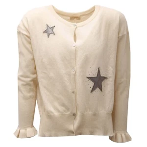 9340AD cardigan bimba girl MONNALISA off white wool sweater kids - Picture 1 of 4