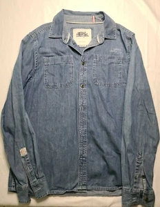 Denim Button up Weird Fish Escape The Ordinary 93 Long Sleeve Size Medium - Picture 1 of 3