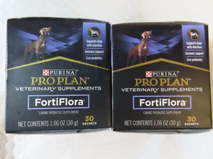 PURINA FORTIFLORA PRO PLAN VETERINARY DOG SUPPLEMENTS 30 SACHETS LOT OF 2  10/24 - Picture 1 of 8