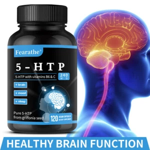 5HTP 240mg Capsules- Serotonin Stress Anxiety Depression Sleep Aid Support - Bild 1 von 15
