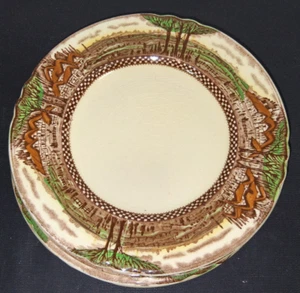 Myott Son & Co. England Countryside Cottage Antique Dessert Plates Saucers 4pc - Picture 1 of 5