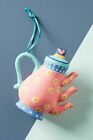 Anthropologie Tea Time Set Whimsical Pink Polka Dot Teacup & Teapot Ornament