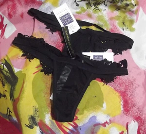 2 NEW HANKY PANKY 212004 AFTER MIDNIGHT ROXIE LACE BACK G-STRING PANTIES P-S - Picture 1 of 3