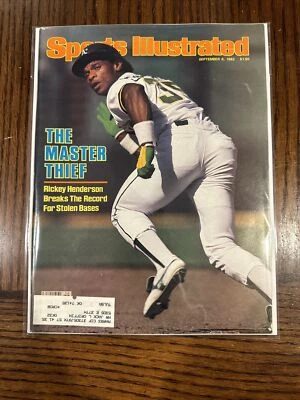 Sports Illustrated MAGAZINE September 6 1982 Rickey Henderson Vintage Bag/Board! - Image 1 of 4
