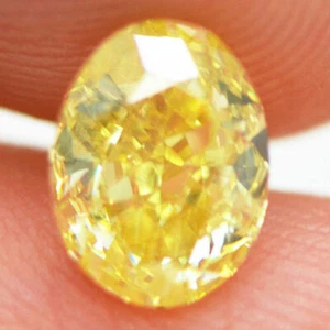 Ovale Form Diamant lose natürliche gelbe Farbe verbessert zertifiziert SI1 1,32 Karat - Bild 1 von 8
