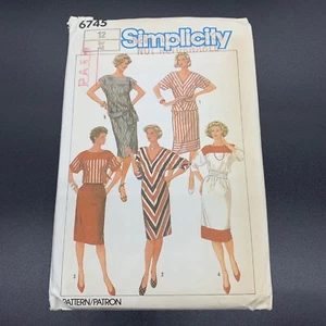 Simplicity Vintage Sewing Pattern #6745 Misses One and Two Piece Dresses Size 12 - Bild 1 von 3