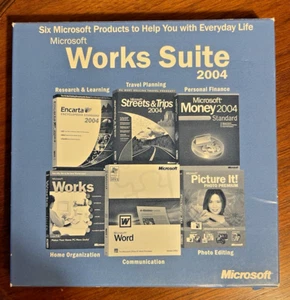 Microsoft Works Suite 2004 with Product Key 5 Disc Set - Picture 1 of 4