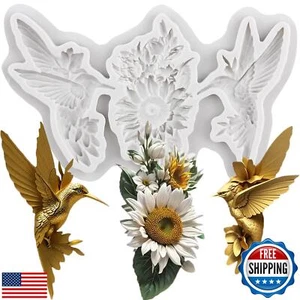 Lingzhi Hummingbird Fondant Molds Daisy Flower Silicone Mold For Cake Decorat - Picture 1 of 5