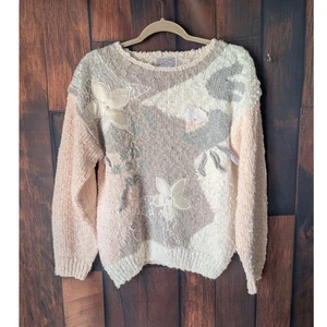 Grandmacore Vintage Women's Crewneck Sweater Size M Grannycore Retro Thrifted  - Picture 1 of 5