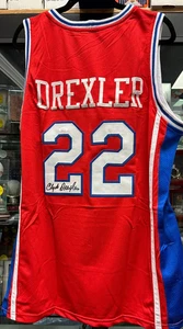 Clyde Drexler Autographed Custom Basketball Jersey "The Glide" JSA HOF - Picture 1 of 4