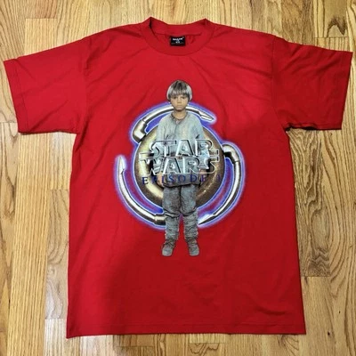 Винтажная красная футболка Star Wars Episode 1 Anakin Skywalker мужская размер L Large - Изображение 1 из 4