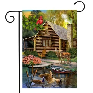 Briarwood Lane Lakeside Cabin Garden Flag - Picture 1 of 4