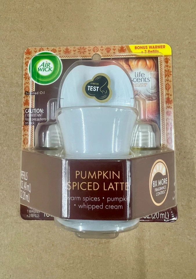 Air Wick Life Scents 2 recarga de aceite perfumado + 1 calentador calabaza especiado café con leche Foto 1 de 2